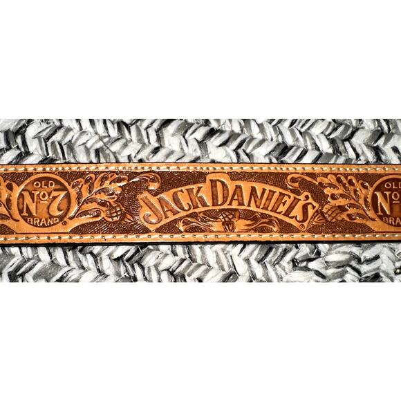 Jack Daniels Mens Size 30 Old No 7 Embossed 1179JD Brown Full Grain Leather Belt - Picture 3 of 10